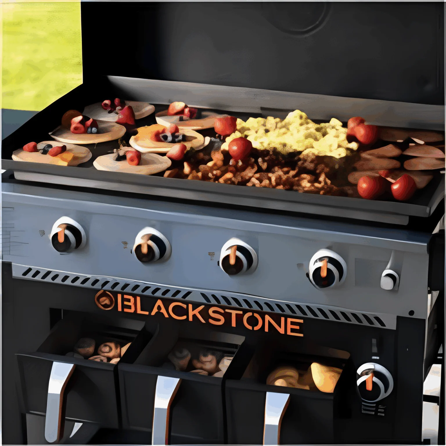 Blackstone Original 36'' Piastra 4 fuochi a gas con friggitrici ad aria - Image 3