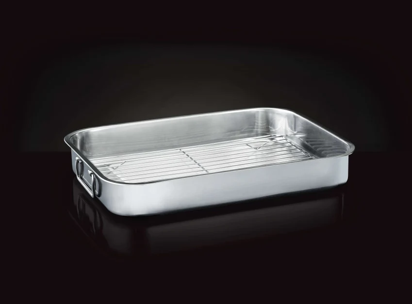 Napoleon - Teglia inox c/griglia reversibile 40x32x7,5 cm
