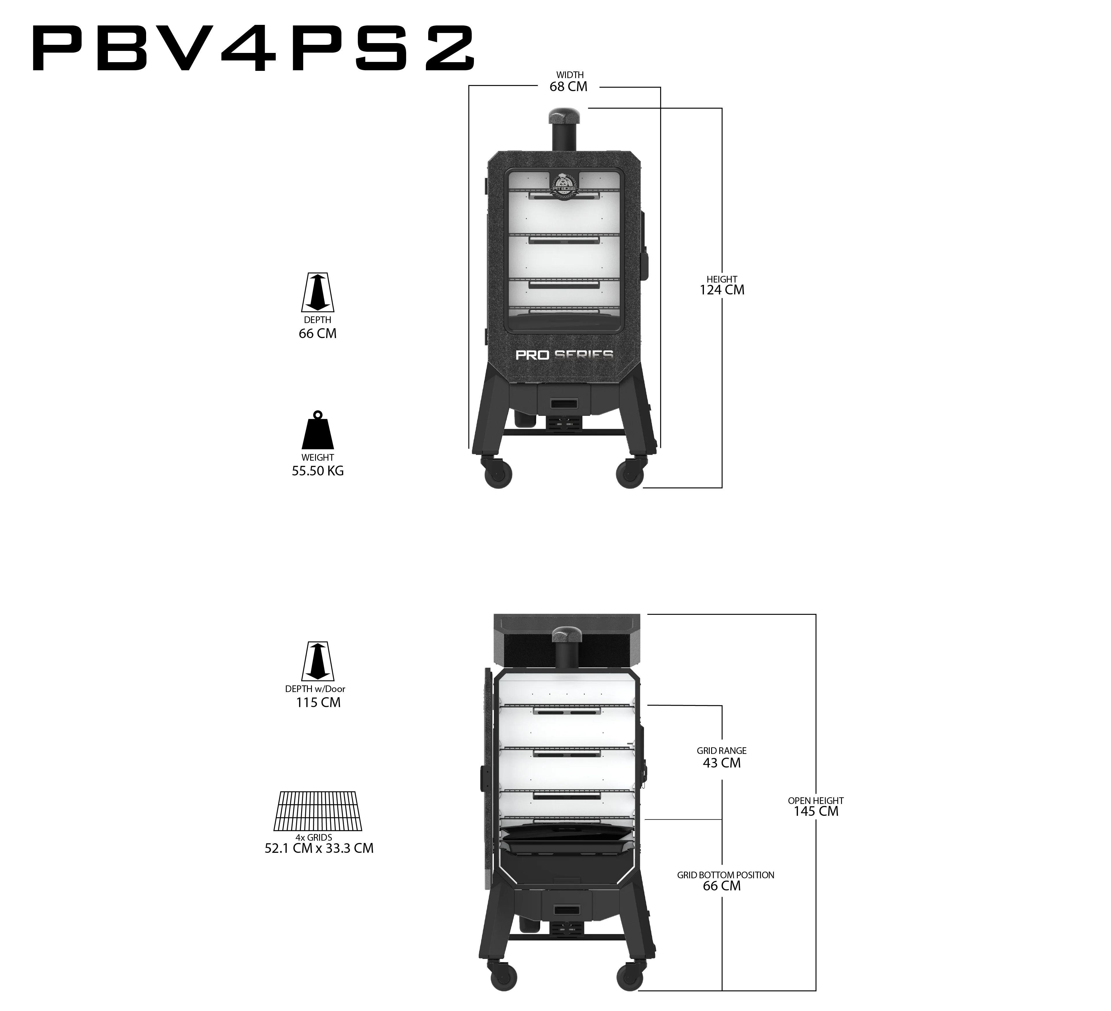 Pit Boss PRO Series V4P Vertical Smoker - Barbecue a Pellet - Image 3