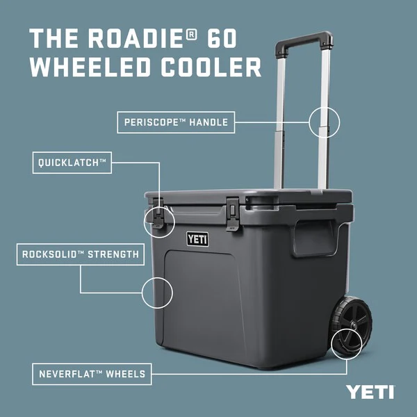 YETI Roadie 60 Ghiacciaia su ruote - CHARCOAL - Image 3
